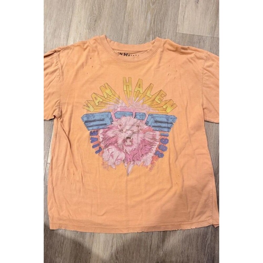 Van Halen Peach Distressed Graphic T-Shirt XS